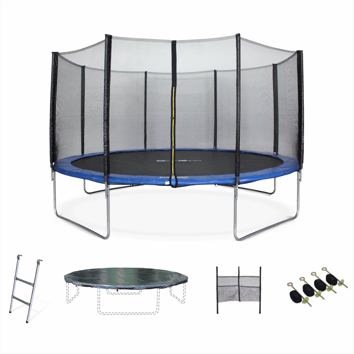 Trampoline Venus XXL Ø 430 cm, veiligheidsnet, ladder, dekzeil, verankeringskit en opbergnet voor schoenen